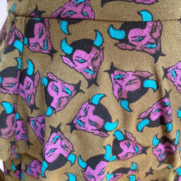 Vintage Y2K 💚💜 Betsey Johnson Devil Print Cotton-Lycra Dress, NWOT, Size Small - Picture 7 of 8